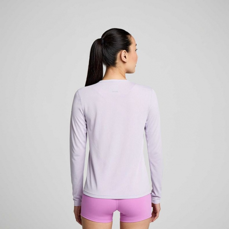 Saucony Stopwatch Long Sleeve Women's T-Shirt Purple | IRELAND NUKQ