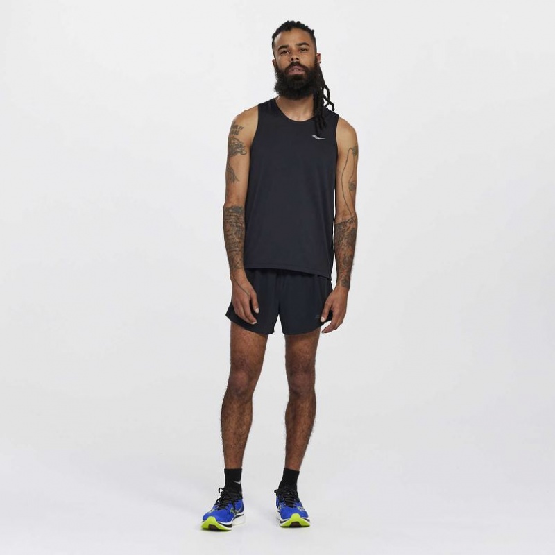 Saucony Stopwatch Men's Singlet Black | IRELAND MVOS