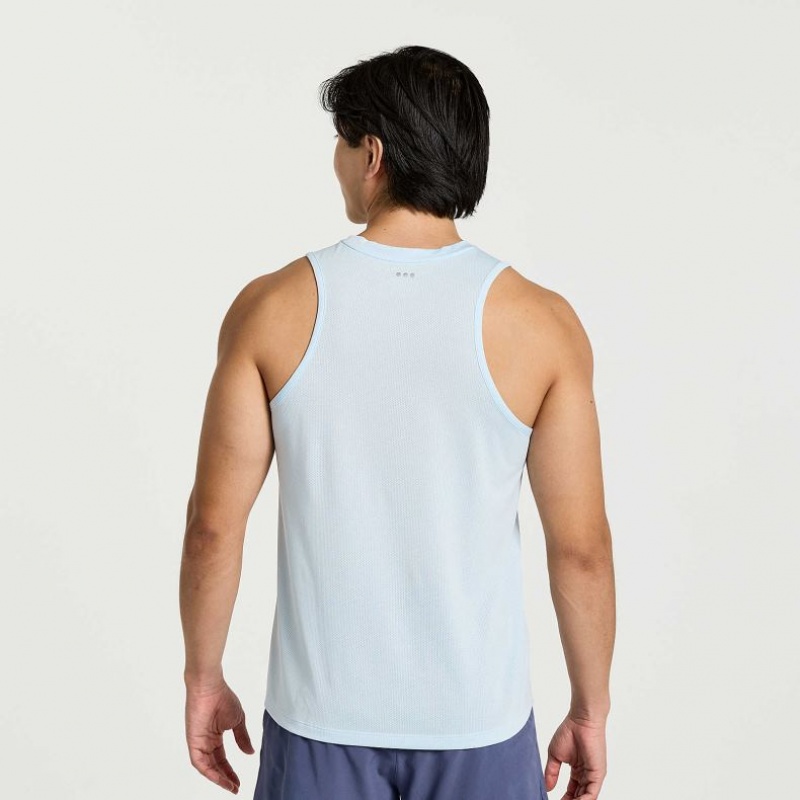 Saucony Stopwatch Men's Singlet Blue | IRELAND IMCZ