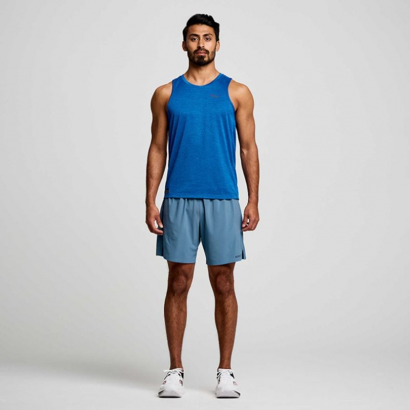 Saucony Stopwatch Men's Singlet Blue | IRELAND ZNSJ