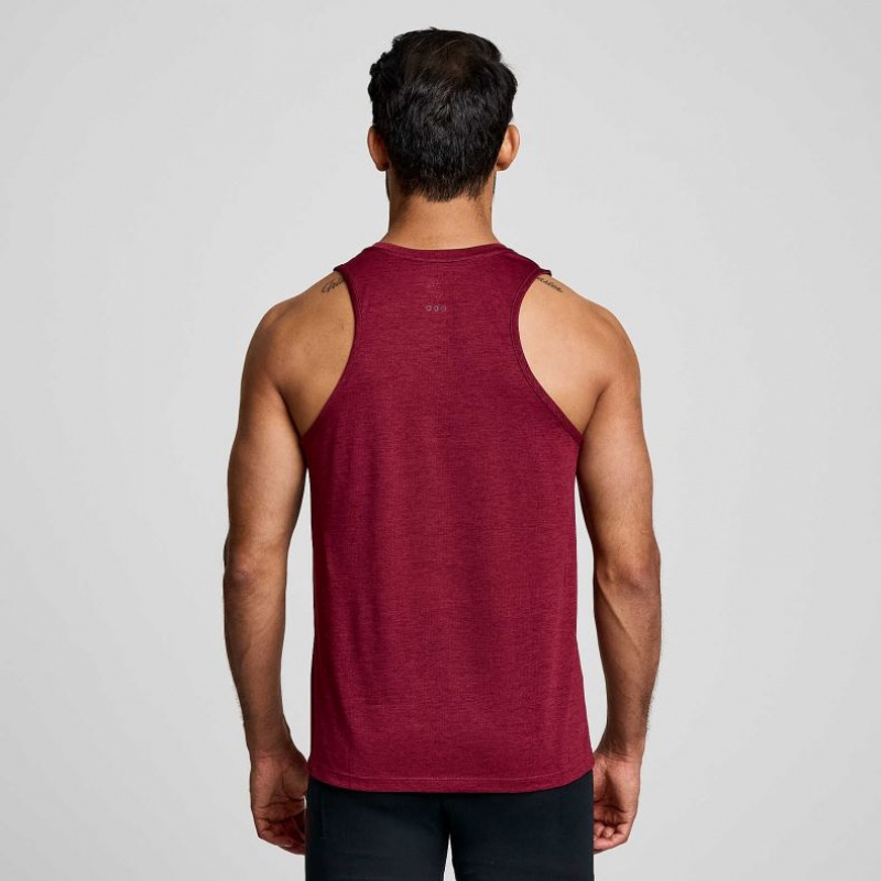 Saucony Stopwatch Men's Singlet Burgundy | IRELAND TFIN