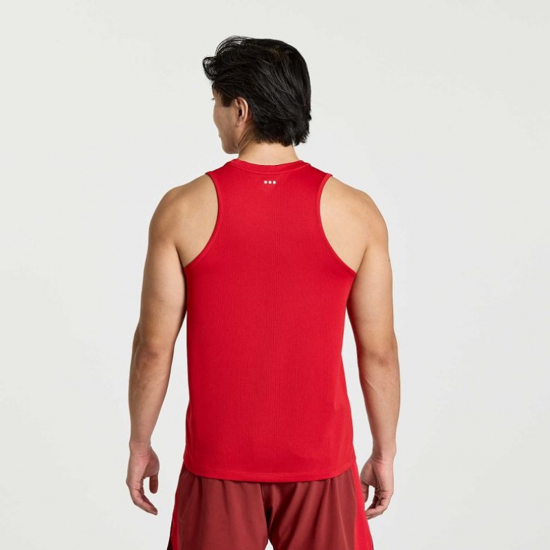 Saucony Stopwatch Men's Singlet Red | IRELAND HCPA