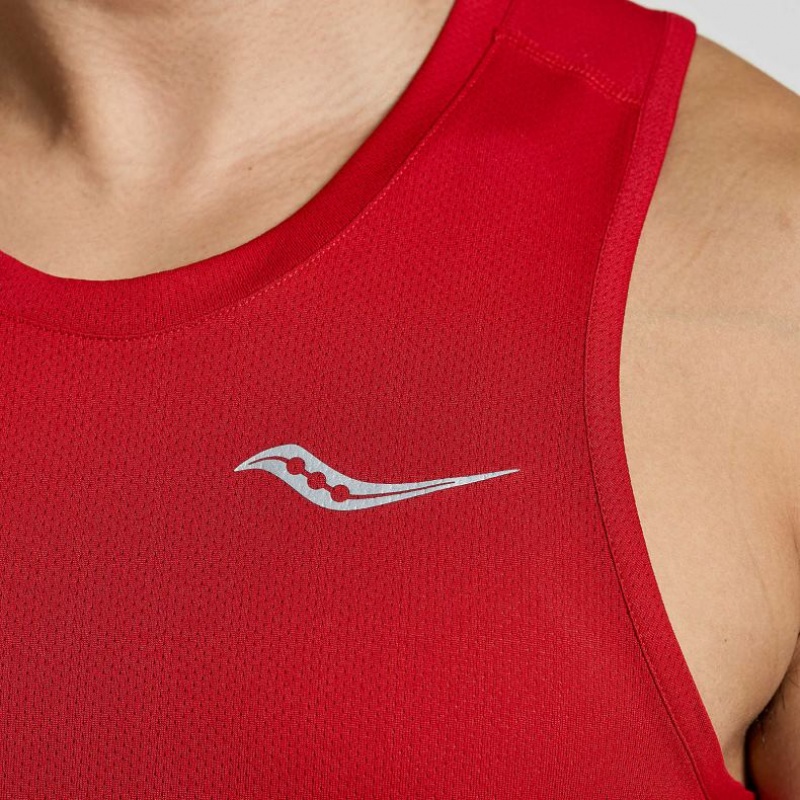 Saucony Stopwatch Men's Singlet Red | IRELAND HCPA