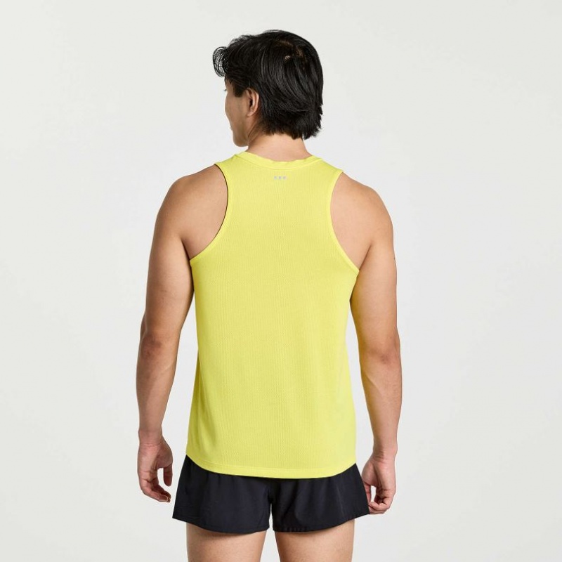 Saucony Stopwatch Men's Singlet Yellow | IRELAND BWPD