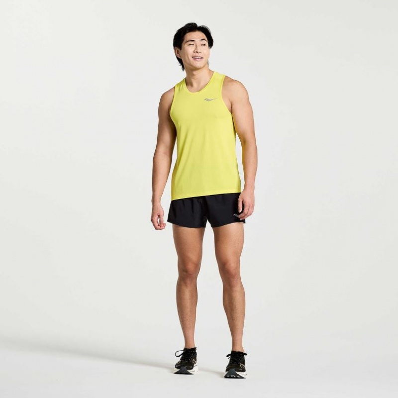 Saucony Stopwatch Men's Singlet Yellow | IRELAND BWPD