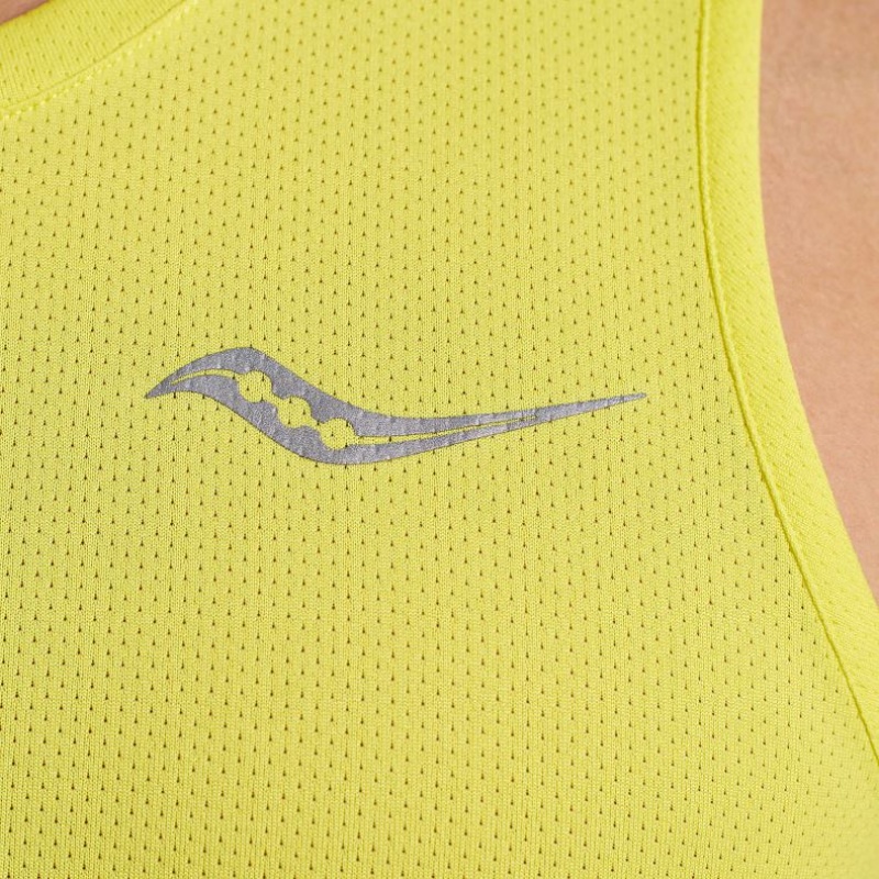 Saucony Stopwatch Men's Singlet Yellow | IRELAND BWPD