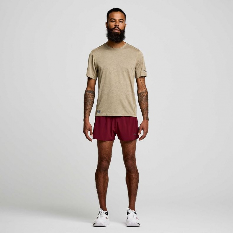 Saucony Stopwatch Short Sleeve Men's T-Shirt Olive | IRELAND DUAE