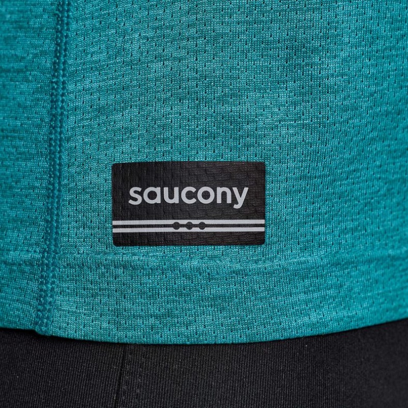 Saucony Stopwatch Short Sleeve Women's T-Shirt Turquoise | IRELAND WEAG