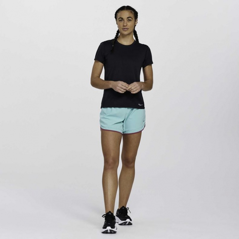 Saucony Stopwatch Short Sleeve Women's T-Shirt Black | IRELAND BHSK