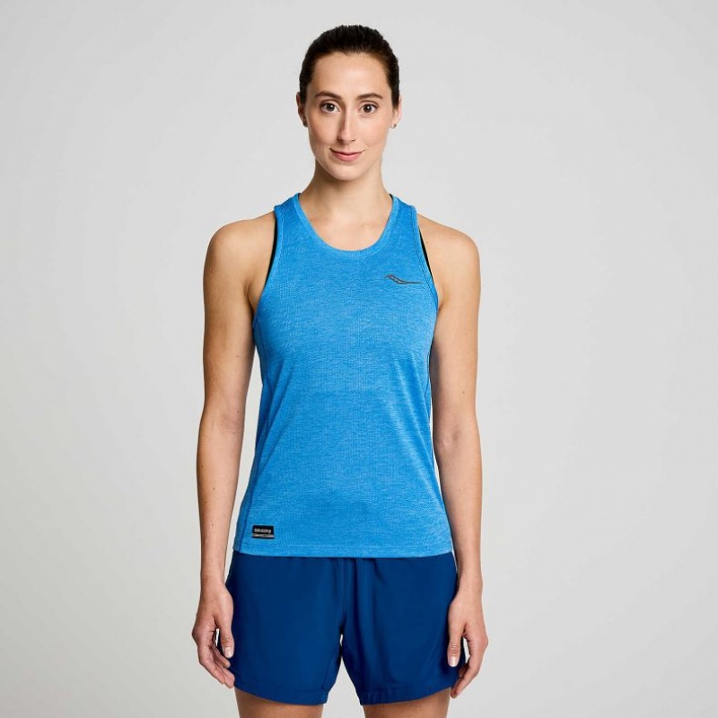 Saucony Stopwatch Women\'s Singlet Blue | IRELAND HPWC