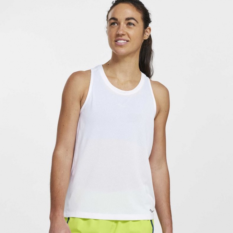 Saucony Stopwatch Women\'s Singlet White | IRELAND WLIR