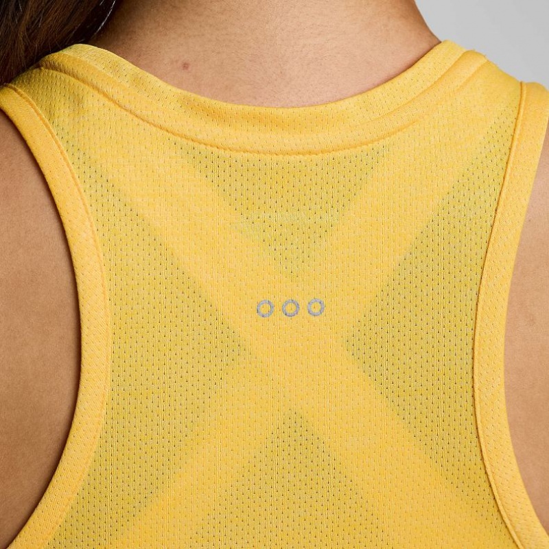 Saucony Stopwatch Women's Singlet Yellow | IRELAND INKX