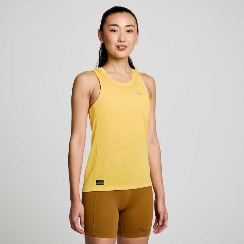 Saucony Stopwatch Women\'s Singlet Yellow | IRELAND INKX