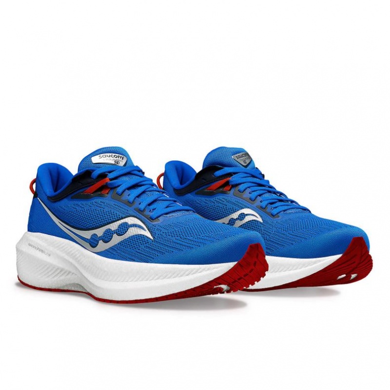 Saucony Triumph 21 Men's Running Shoes Blue | IRELAND CISM