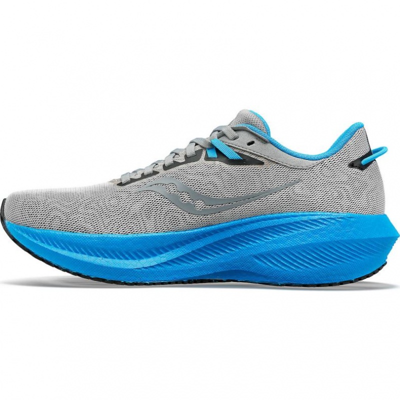 Saucony Triumph 21 Men's Running Shoes Silver / Blue | IRELAND APQH