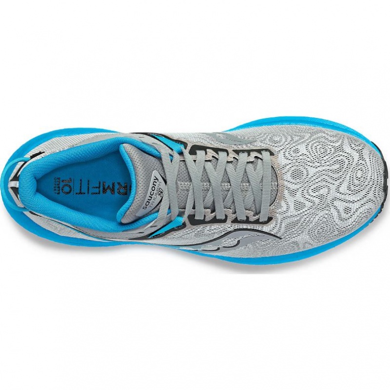 Saucony Triumph 21 Men's Running Shoes Silver / Blue | IRELAND APQH