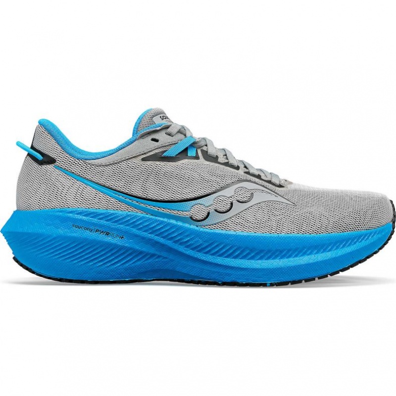 Saucony Triumph 21 Men\'s Running Shoes Silver / Blue | IRELAND APQH