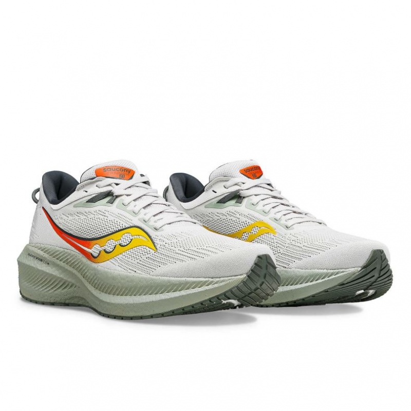 Saucony Triumph 21 Men's Running Shoes White | IRELAND CAVU