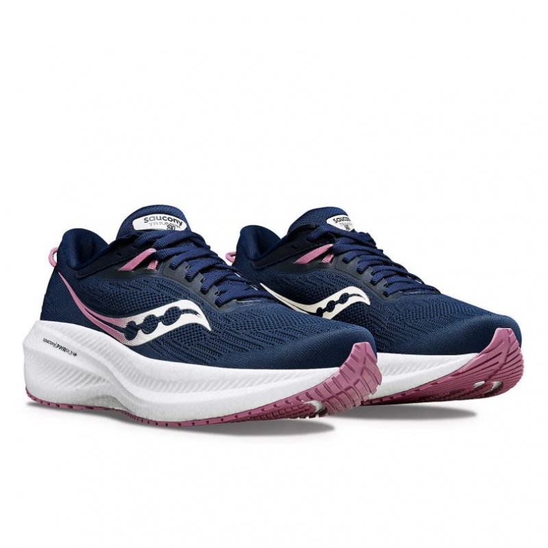 Saucony Triumph 21 Women's Running Shoes Navy | IRELAND KYES