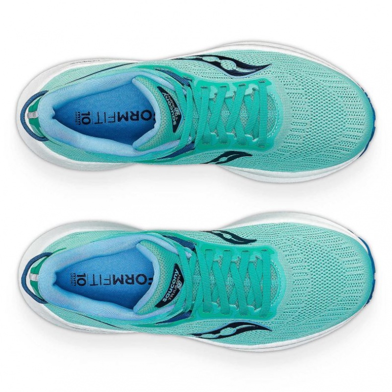 Saucony Triumph 21 Women's Running Shoes Turquoise | IRELAND XPJO