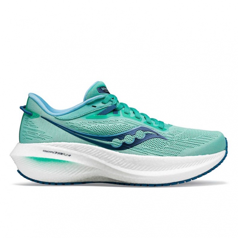 Saucony Triumph 21 Women\'s Running Shoes Turquoise | IRELAND XPJO