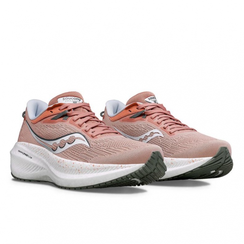 Saucony Triumph 21 Women's Running Shoes Coral | IRELAND QAHT