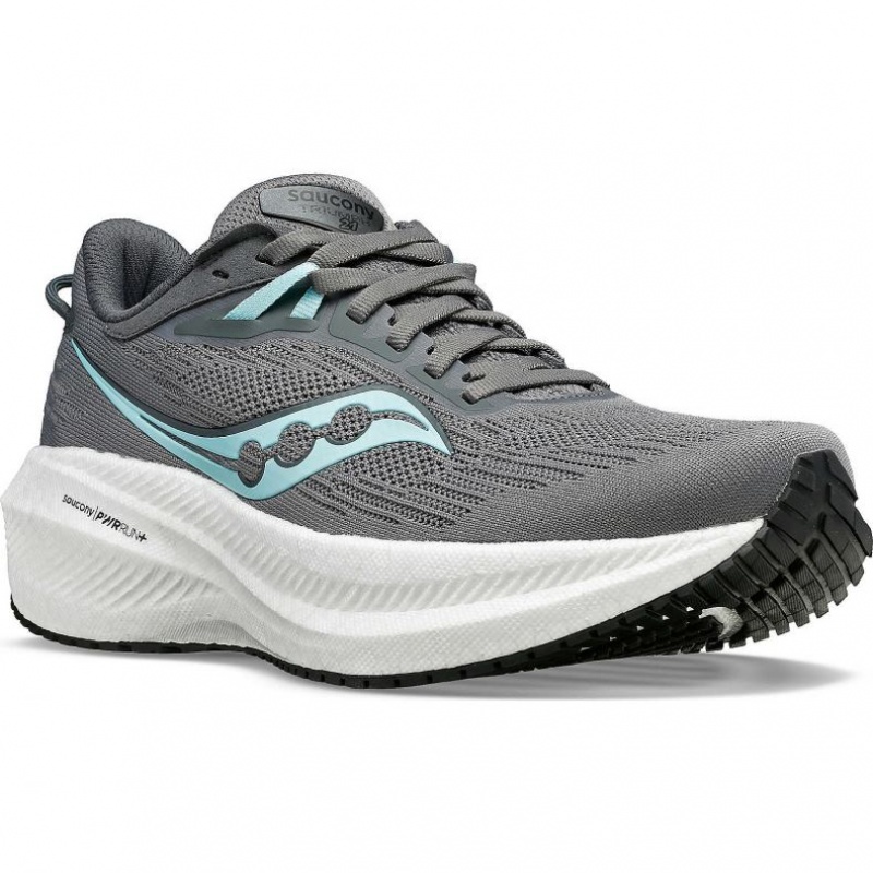 Saucony Triumph 21 Women's Running Shoes Grey | IRELAND JIHN