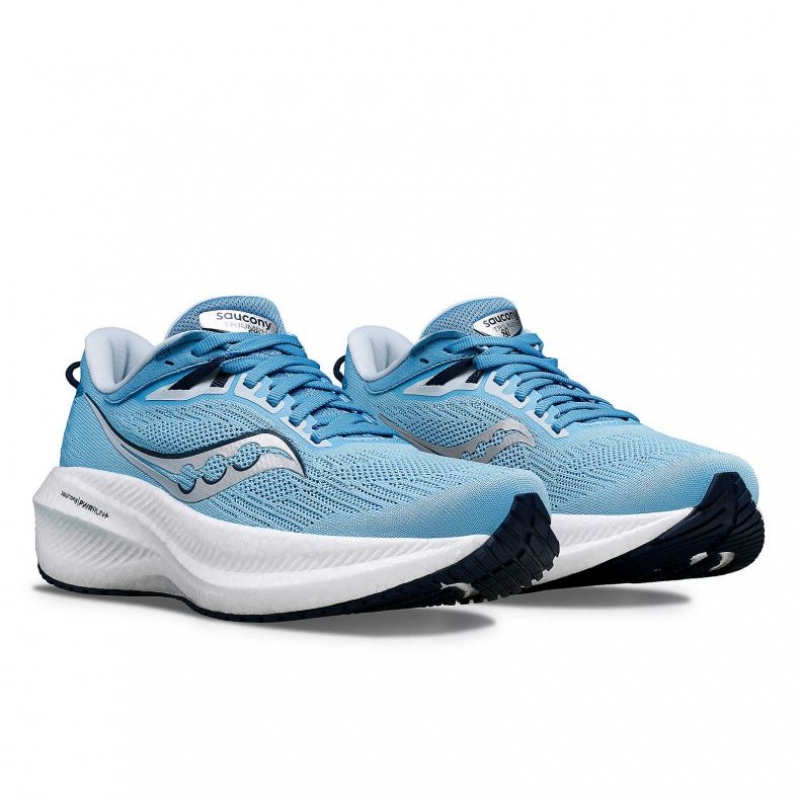 Saucony Triumph 21 Women's Running Shoes Blue | IRELAND QRJN