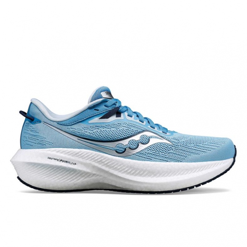 Saucony Triumph 21 Women\'s Running Shoes Blue | IRELAND QRJN