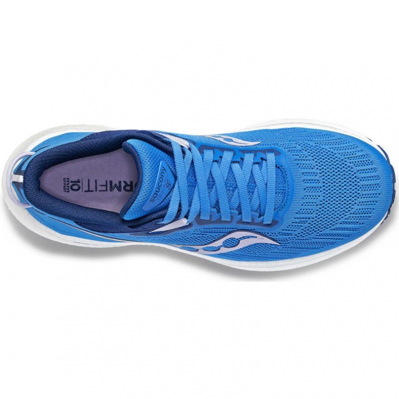 Saucony Triumph 21 Women's Wide Running Shoes Blue | IRELAND JWQD