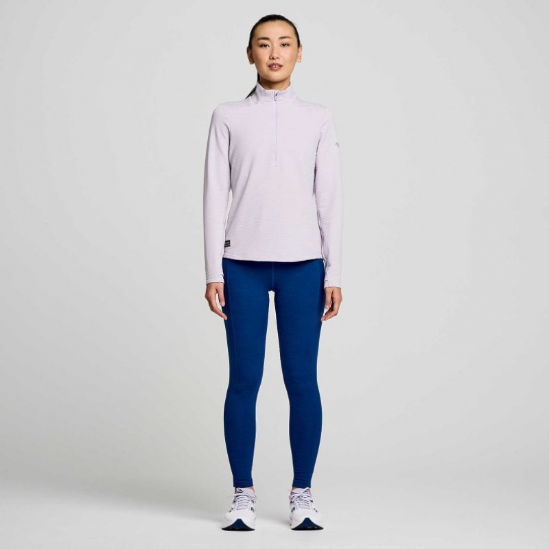 Saucony Triumph 3D 1/2 Zip Women's Sweatshirt Purple | IRELAND DEXV