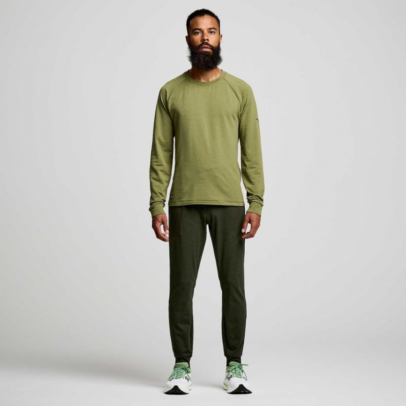 Saucony Triumph 3D Crew Men's Sweatshirt Green | IRELAND UFHS