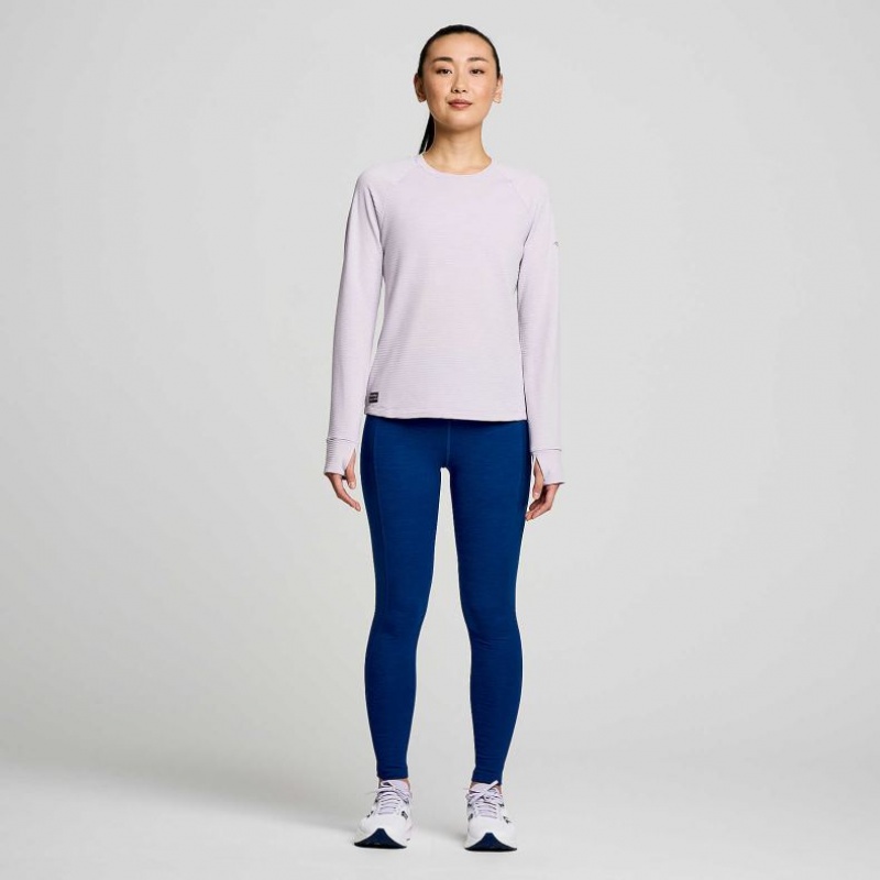 Saucony Triumph 3D Crew Women's Sweatshirt Purple | IRELAND IFQH