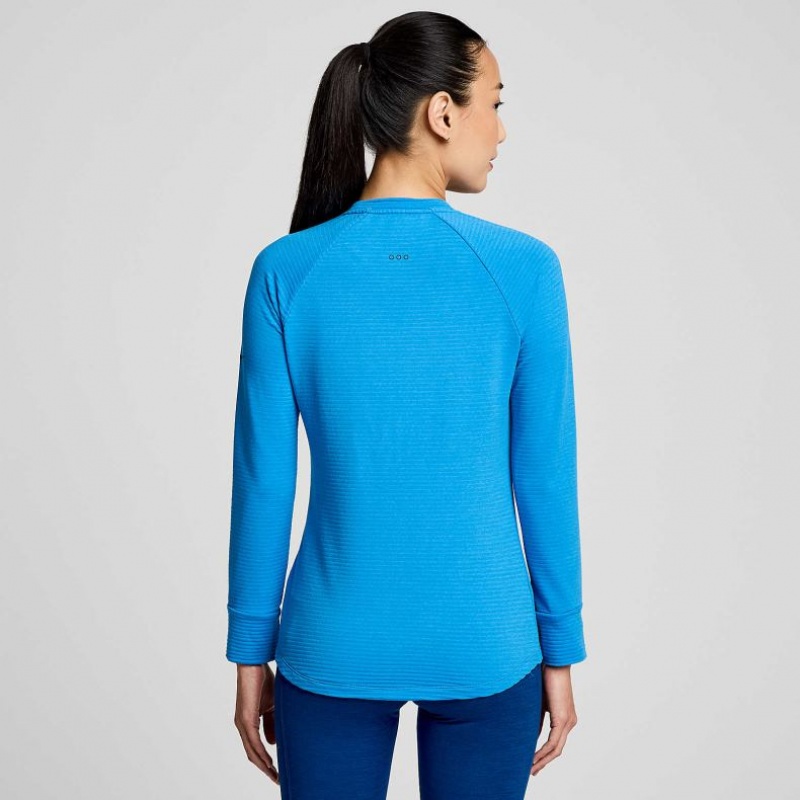 Saucony Triumph 3D Crew Women's Sweatshirt Blue | IRELAND QPXN