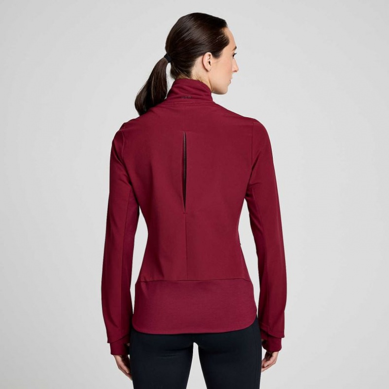 Saucony Triumph Women's Jacket Burgundy | IRELAND EOTI