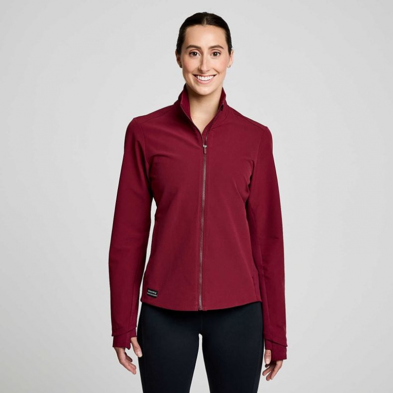 Saucony Triumph Women\'s Jacket Burgundy | IRELAND EOTI