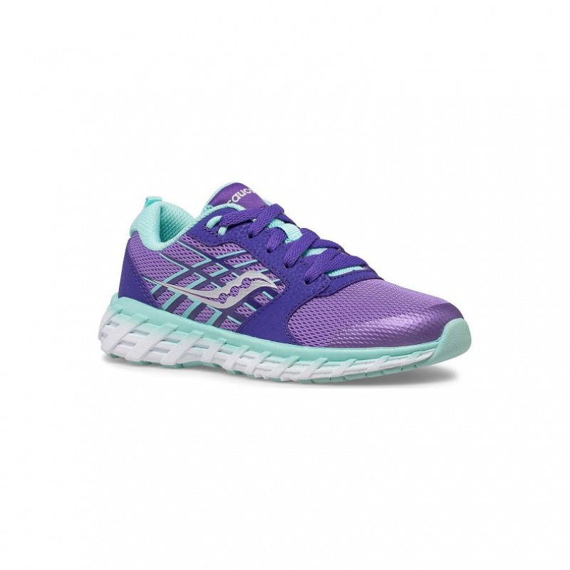 Saucony Wind 2.0 Lace Big Kids'' Sneakers Purple | IRELAND XYSE